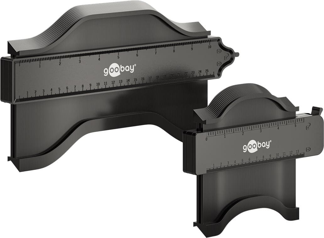 Jauge de contour Goobay, lot de 2 - gabarits de contour avec levier de verrouillage pour fixer le contour