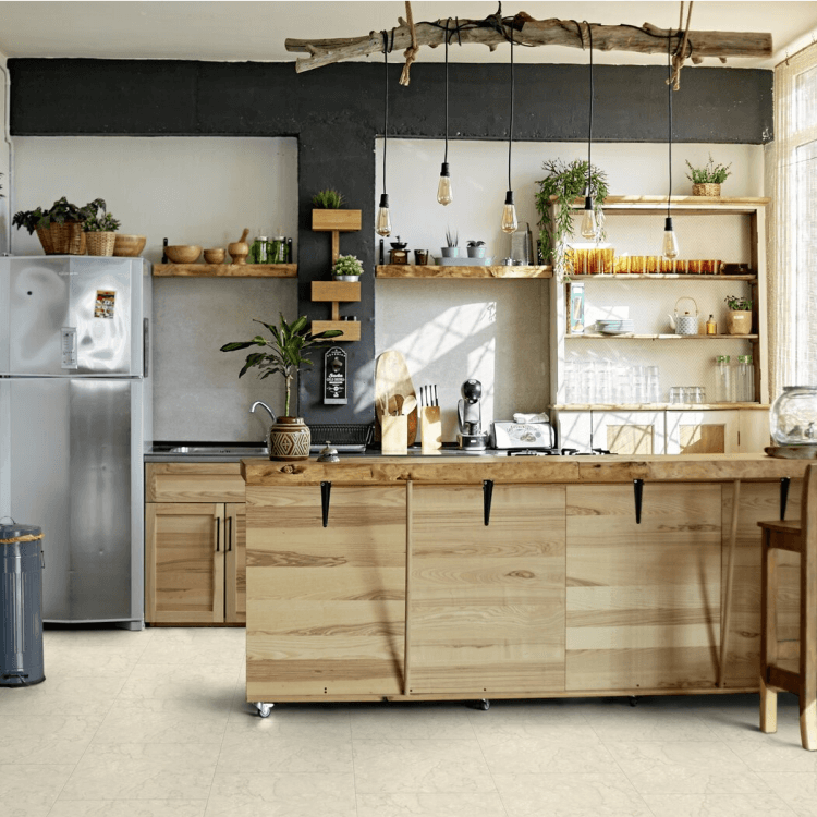 Dalle carrée de sol PVC effet pierre auto-adhésive marble beige Gerflor - 30.5 cm x 30.5 cm x 0.13 cm